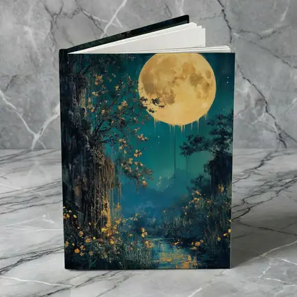 Full Moon Night Fantasy Forest Painting
