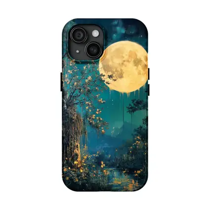 Full Moon Night Fantasy Forest Painting