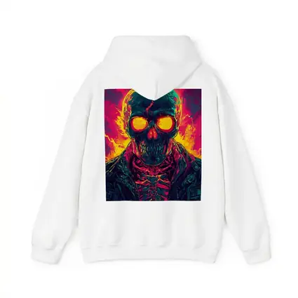 Glowing Skull Neon Fire Dark Art