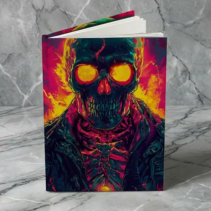 Glowing Skull Neon Fire Dark Art