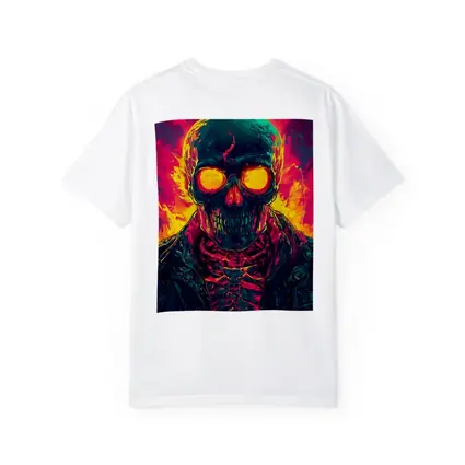 Glowing Skull Neon Fire Dark Art