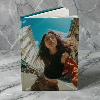Young Woman Selfie Sunny City Street