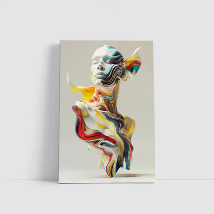 Abstract Colorful Swirling Human Bust Sculpture