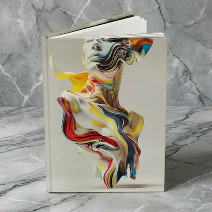 Abstract Colorful Swirling Human Bust Sculpture