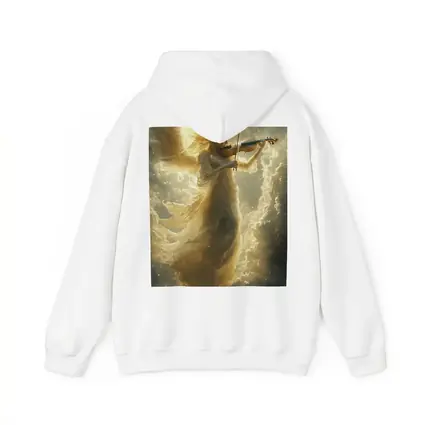 Angel Playing Violin Among Golden Clouds
