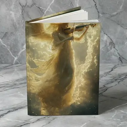Angel Playing Violin Among Golden Clouds