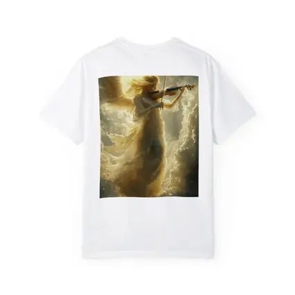Angel Playing Violin Among Golden Clouds