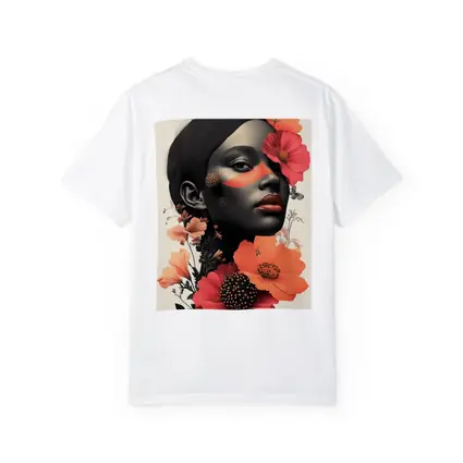 Black Woman Portrait Floral Collage Art