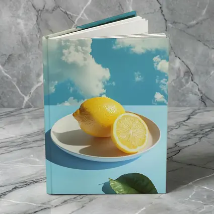 Fresh Lemons On Plate Blue Sky