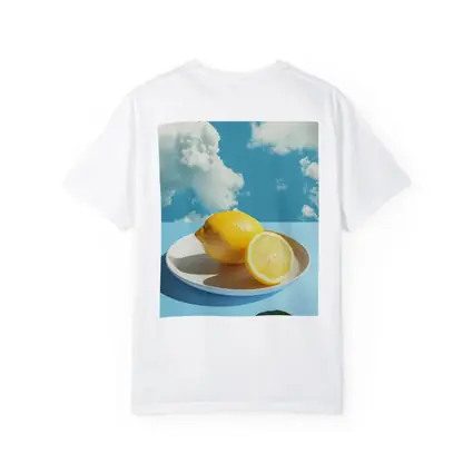 Fresh Lemons On Plate Blue Sky