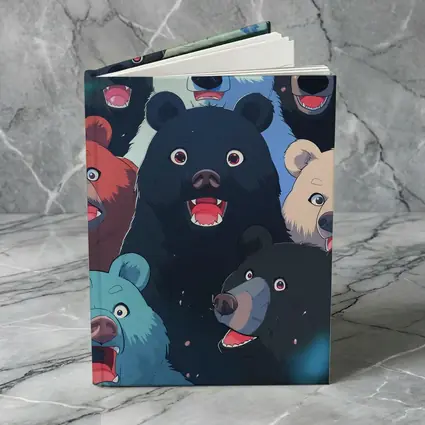 Anime Bears Crowd Dark Background Art