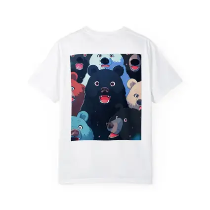 Anime Bears Crowd Dark Background Art