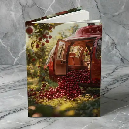 Red Helicopter Overflowing With Cherries Orchard