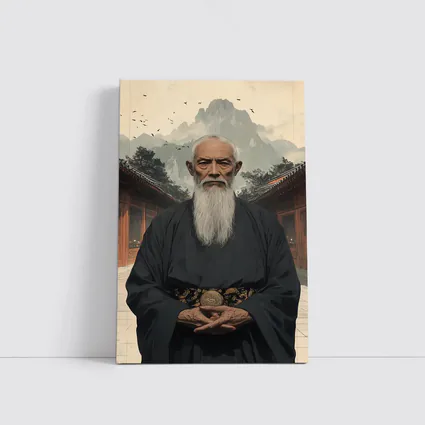Wise Elder Taoist Master Mountain Temple Art