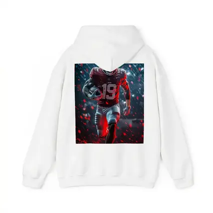 Football Player Running In Rain Neon Light