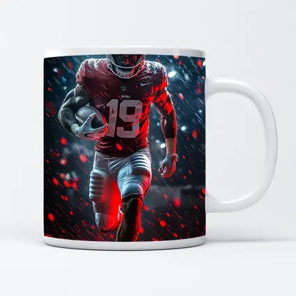Football Player Running In Rain Neon Light