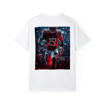 Football Player Running In Rain Neon Light