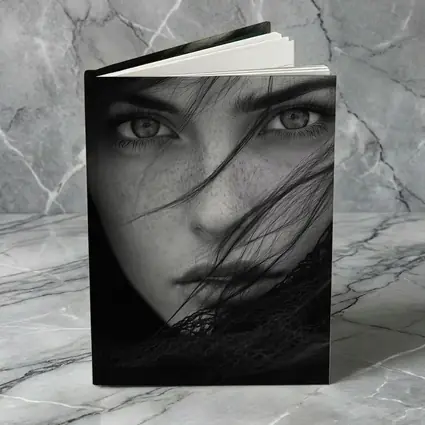 Black and White Woman Portrait Wind Hair