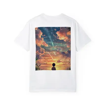 Anime Boy Watching Sunset Beach Sky