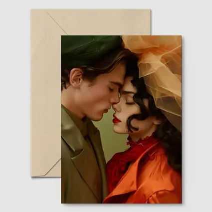 Romantic Couple Close Together Fashion Art