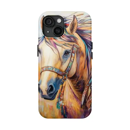 Colorful Native Horse Portrait Oil Painting
