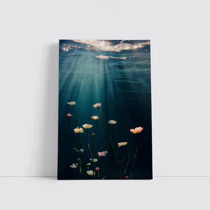 White Flowers Floating Underwater Ocean Light