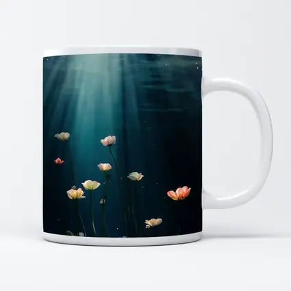 White Flowers Floating Underwater Ocean Light