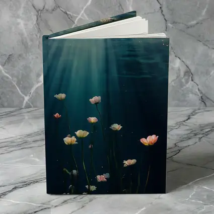 White Flowers Floating Underwater Ocean Light