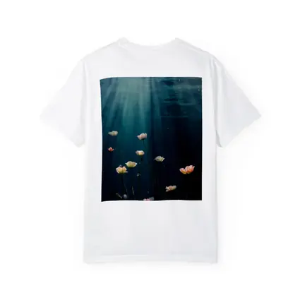 White Flowers Floating Underwater Ocean Light