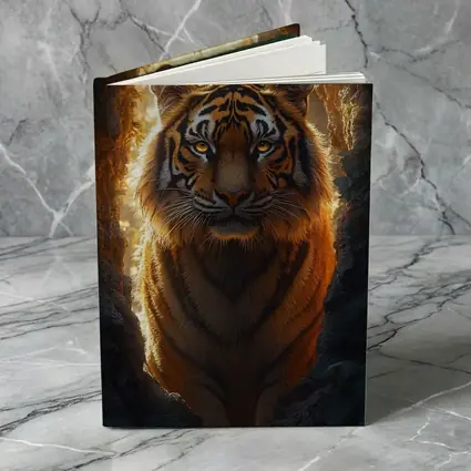 Tiger Emerging From Cave Forest Light