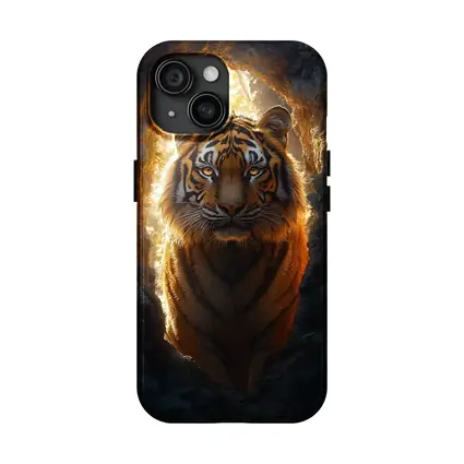 Tiger Emerging From Cave Forest Light