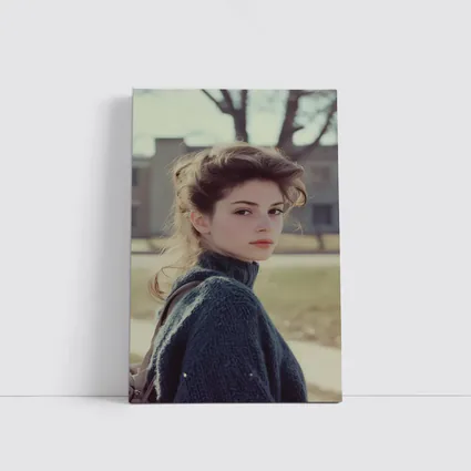 Young Woman Oversized Sweater Outdoor Portrait