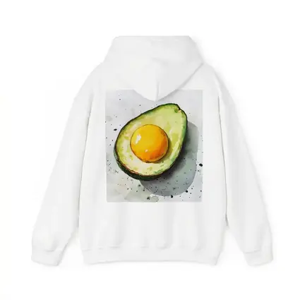 Avocado Egg Watercolor Art White Background