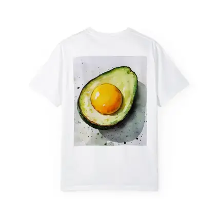 Avocado Egg Watercolor Art White Background