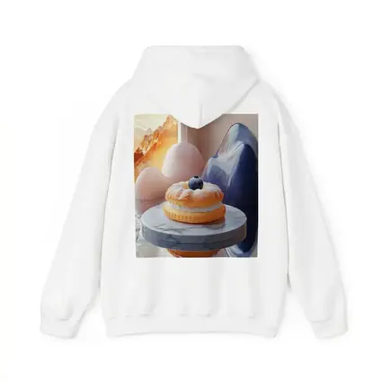 Cream Donut Blueberry Surreal Mountain Scene