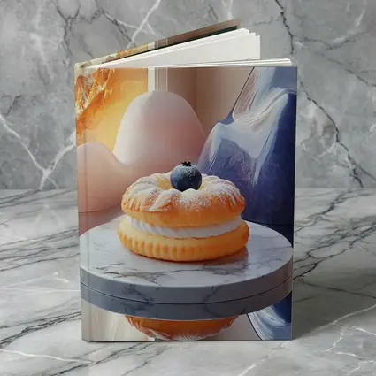Cream Donut Blueberry Surreal Mountain Scene