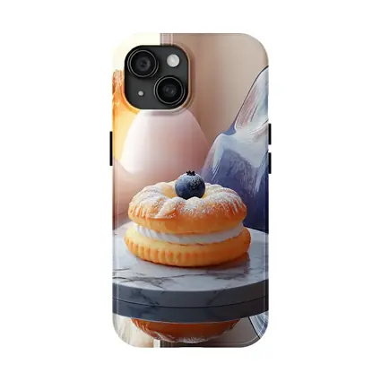 Cream Donut Blueberry Surreal Mountain Scene