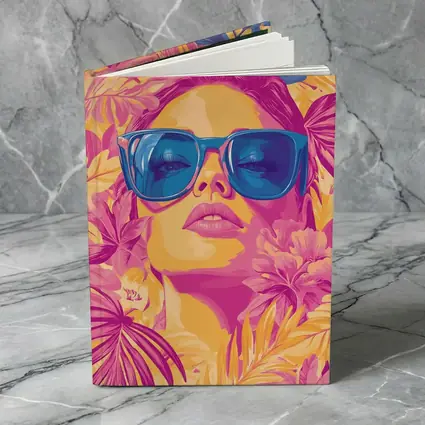 Woman With Sunglasses Tropical Floral Pop Art
