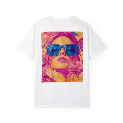 Woman With Sunglasses Tropical Floral Pop Art
