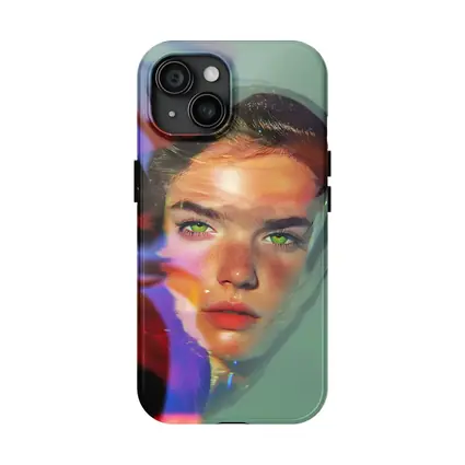 Young Woman Portrait Colorful Neon Light Art