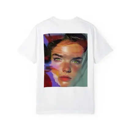 Young Woman Portrait Colorful Neon Light Art