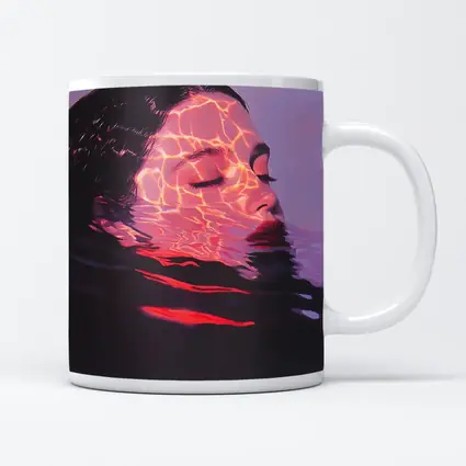 Woman Submerged in Glowing Water Art