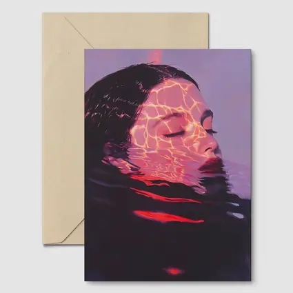 Woman Submerged in Glowing Water Art