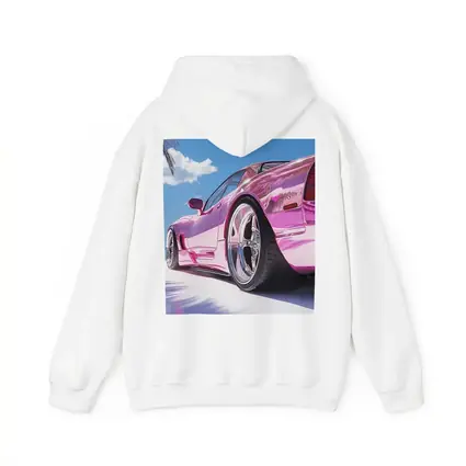Pink Chrome Corvette Tropical Beach Sky