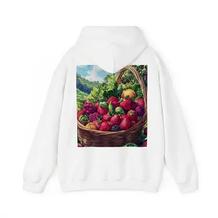Fresh Fruit Basket Summer Countryside Illustration