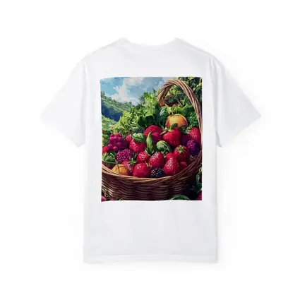 Fresh Fruit Basket Summer Countryside Illustration