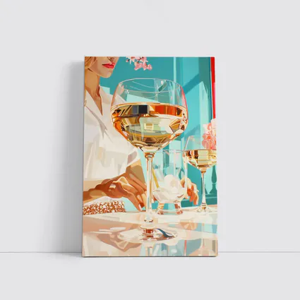 Woman With Wine Glass Pop Art
