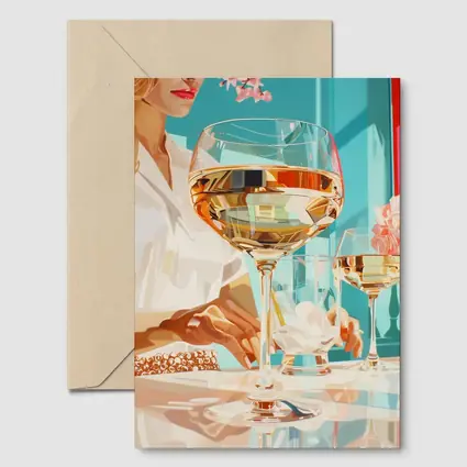 Woman With Wine Glass Pop Art