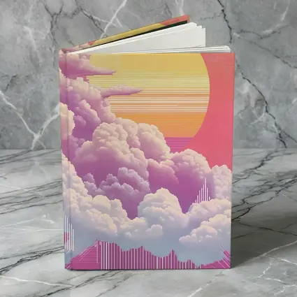 Retro Vaporwave Pink Sky Clouds Sun