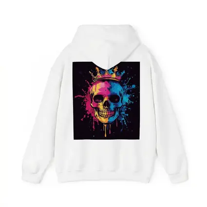 Crowned Skull Neon Paint Splash Dark